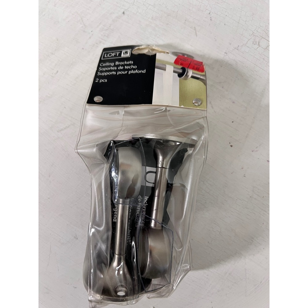 Umbra Loft Ceiling Brackets 2pc Set Nickel Finish 240483-410-T10 Fits 1" Rods